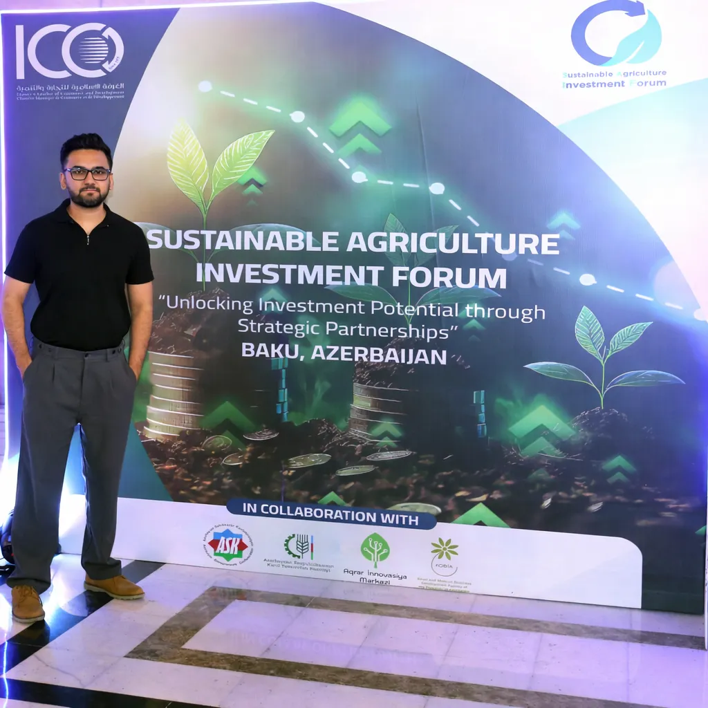Ali, Zaviamo founder, at the Sustainable Agriculture Investment Forum in Baku, Azerbaijan
