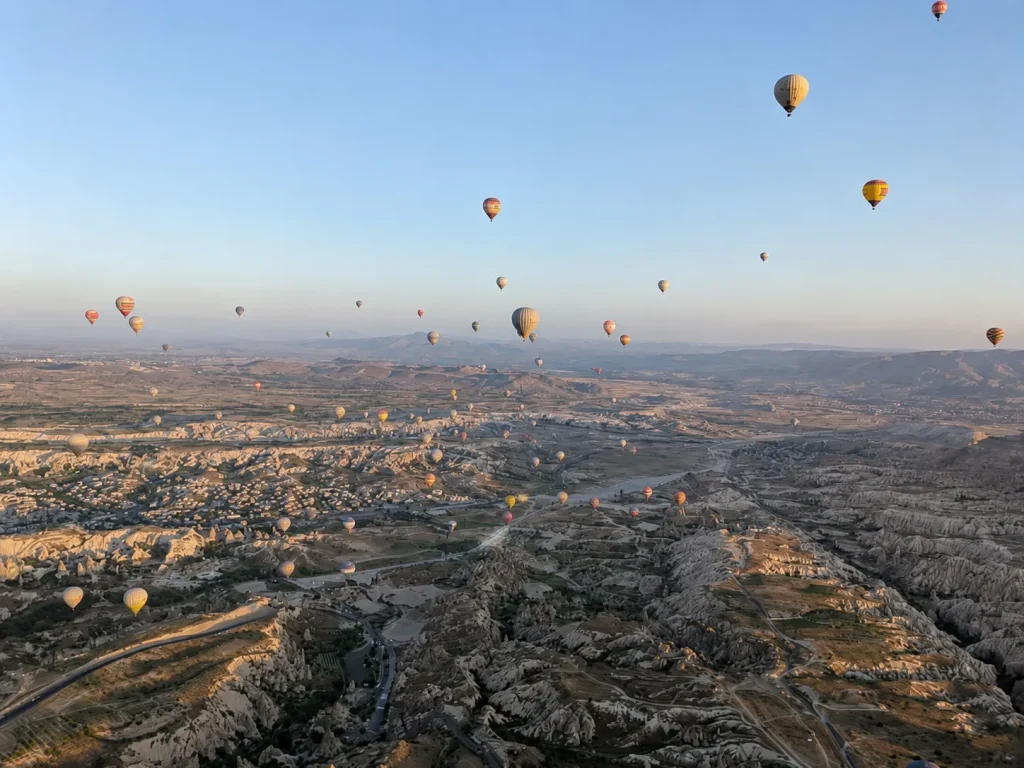 Cappadocia valley golden hour with hot air balloon customized Turkey trips from Pakistan | travel eSIM Pakistan