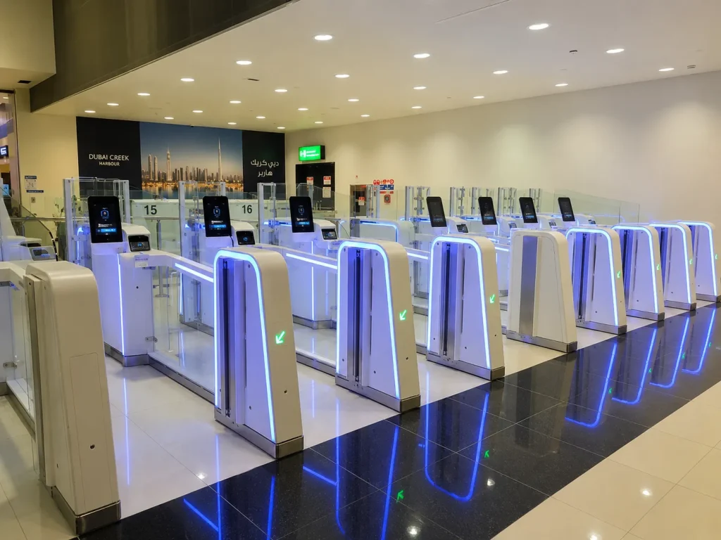 DXB Terminal 3 automated e-gate kiosks arrivals hall, Pakistan e-passport e-gate access Dubai