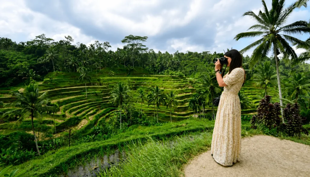 A Bali Pakistani passport trip starts at a jungle villa terrace like this in Ubud