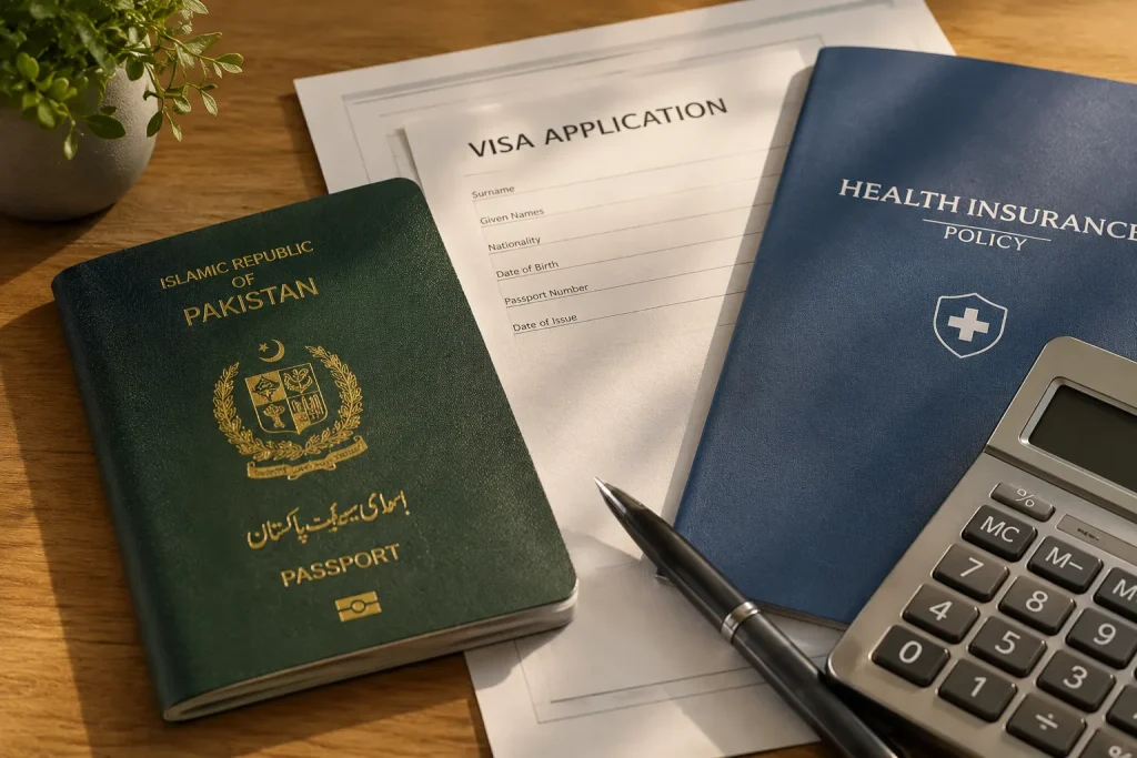Visa paperwork and a passport mark the real costs of the Malaysia DE Rantau visa