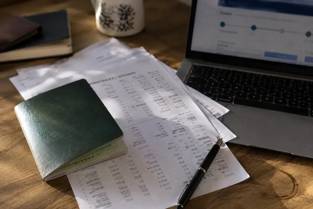 Passport and bank statements for a Sri Lanka digital nomad visa application