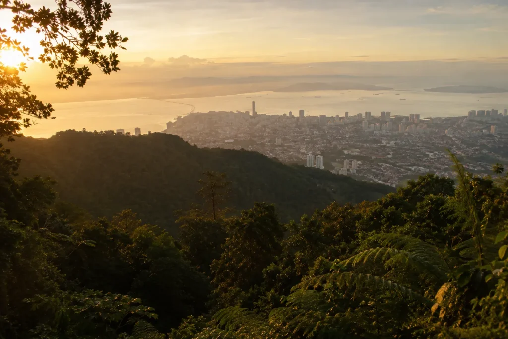View from Penang Hill over George Town, part of a Malaysia adventure trip itinerary