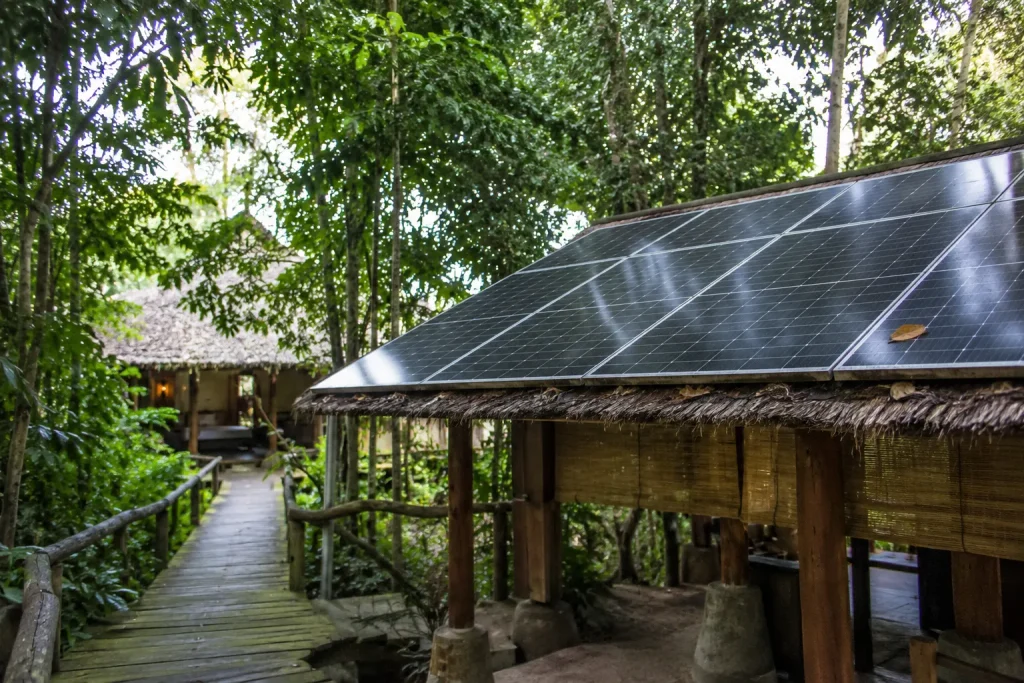 Solar panels at a small jungle lodge, part of Sri Lanka's certified eco lodges