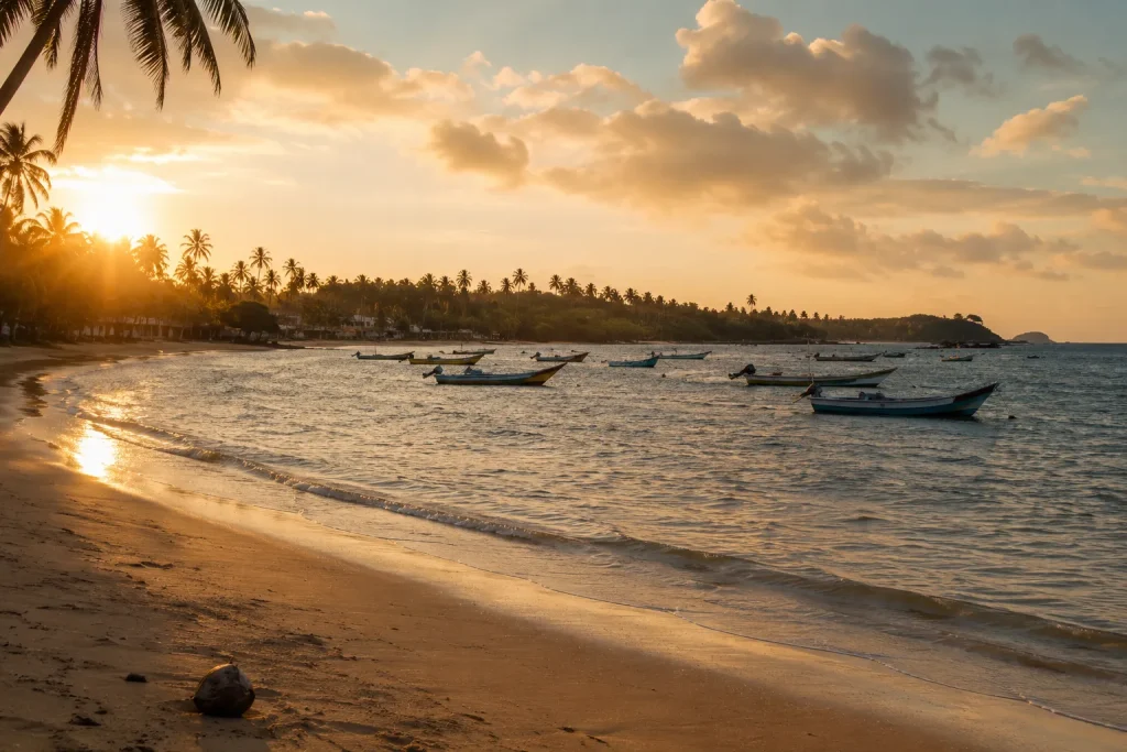 Mirissa's dry-season south coast, a December destination for winter break flights from Karachi