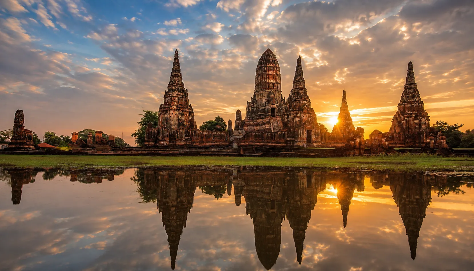 Aerial view of Ayutthaya's UNESCO temple ruins, one of Thailand's top heritage sites
