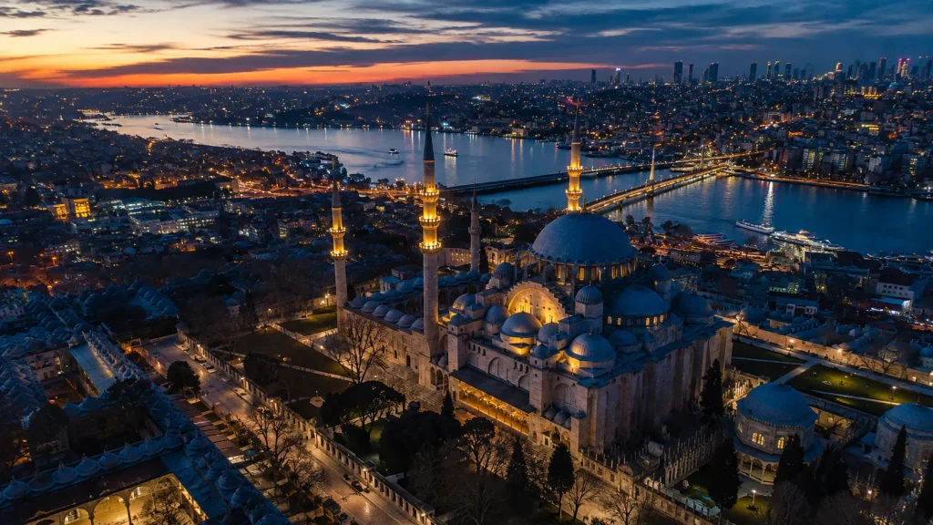 Istanbul skyline at night, a smarter connection point for an Azerbaijan e-visa for Pakistanis trip