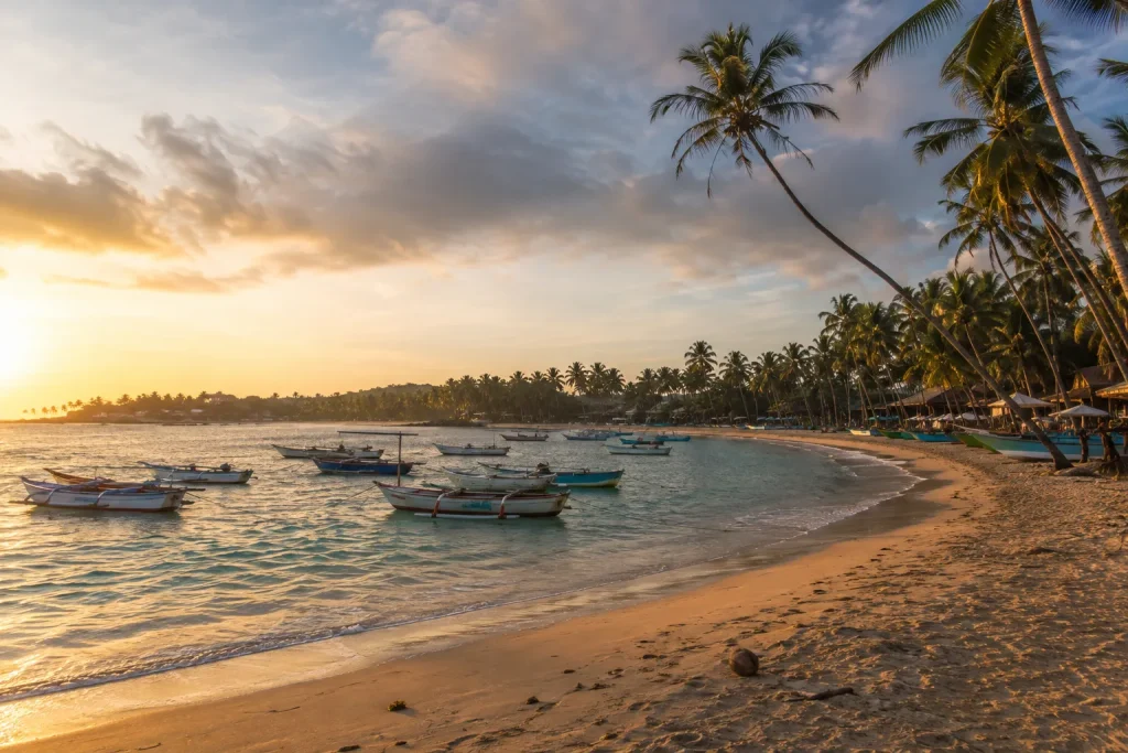 Mirissa's calm December coastline, the right season pairing for Sri Lanka eco lodges