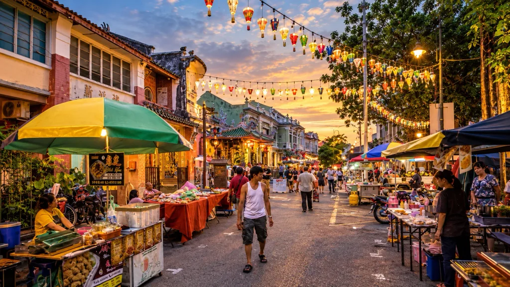 George Town, Penang street market at dusk, a stop worth planning after a Malaysia eVisa from Pakistan