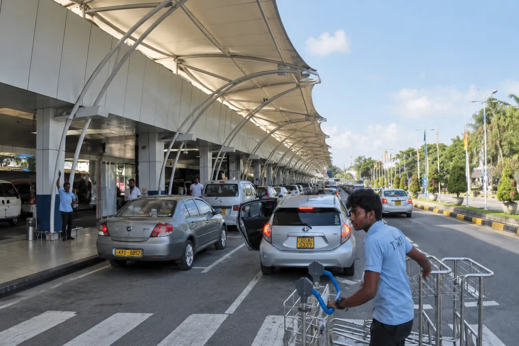 Arrivals curb at Bandaranaike International Airport, the gateway for a Sri Lanka Ayurveda retreat