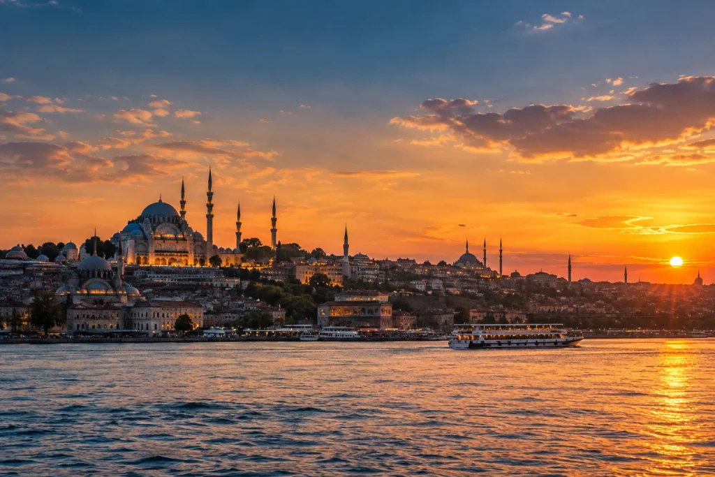 Istanbul's skyline at sunset, worth planning early given Turkey's visa appointment lead times | Turkey digital nomad visa Pakistan