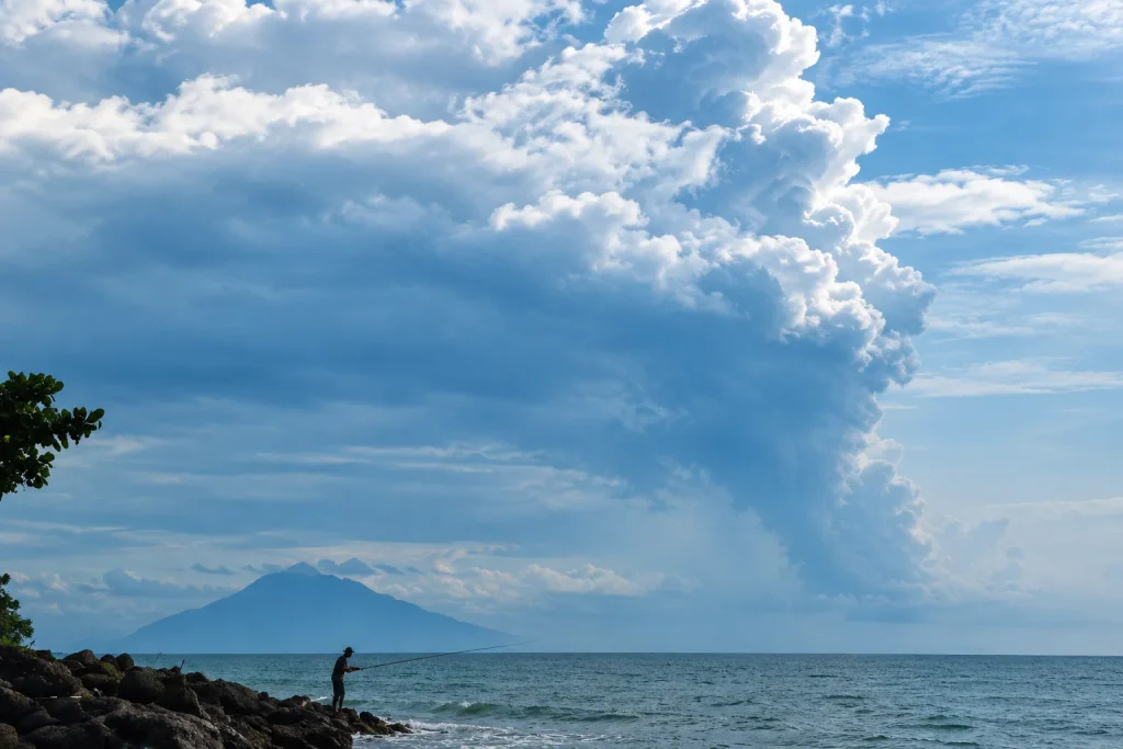 Anak Krakatau's ash plume over the Sunda Strait, the volcano behind disrupted Bali flights in December