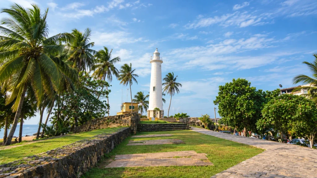 Galle lighthouse on Sri Lanka’s south coast, a December stop for a custom plan, not an AI trip planner